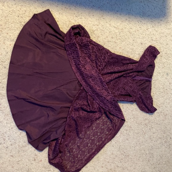 Mid length off the shoulder purple dress - Picture 3 of 3